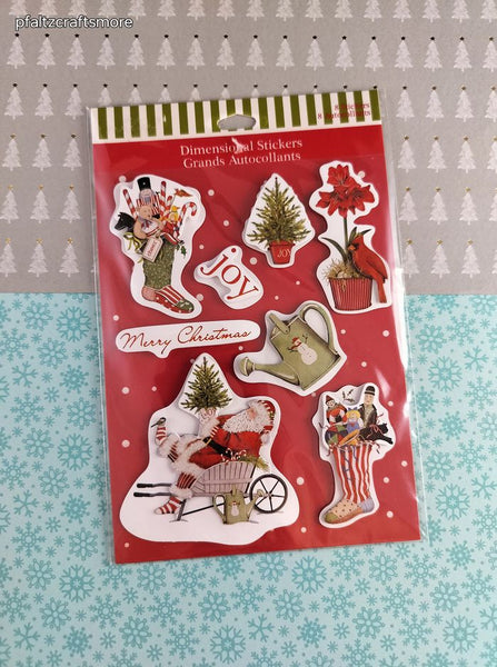 2010 Studio 18 Christmas Winter Stockings 3-Dimensional Sticker Pack, New/Sealed