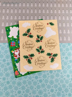Vintage Amscan Christmas Seasons Greetings Santa Claus Partial Sticker Sheets Set/3