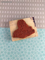 Vintage Boyd's Bears Collection Christmas Santa Bear Snowy Wooden Stamp Block