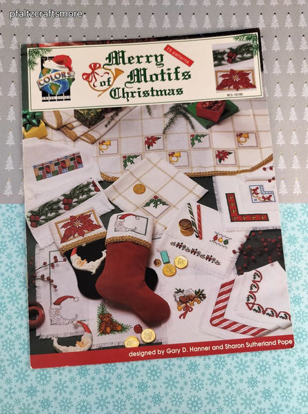 Vintage 1992 Merry Motifs of Christmas Counted Cross Stitch Softcover Booklet