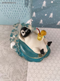 Vintage Hamilton Collection Penguins Inner Tubes Away Chillin' in the Sun Collection Figurine