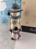 2016 Birch Hearts Snow Friend 6" Snowman Holding Penguin 81133BC OPEN BOX