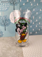 Vintage 1982 Walt Disney's Mickey's Christmas Carol Tall Glass Tumbler, Like New