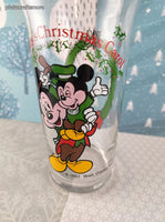 Vintage 1982 Walt Disney's Mickey's Christmas Carol Tall Glass Tumbler, Like New