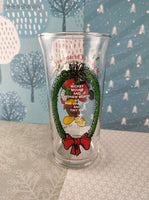 Vintage 1982 Walt Disney's Mickey's Christmas Carol Tall Glass Tumbler, Like New