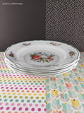 Vintage Provential Floral Arcopal French Soup Bowl 9" Set/5, Nice & Clean