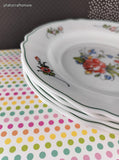 Vintage Provential Floral Arcopal French Soup Bowl 9" Set/5, Nice & Clean