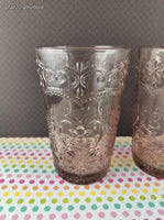 The Pioneer Woman Amelia Pink Glass Tumblers Set/3, Like New