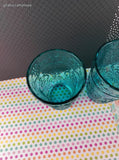 The Pioneer Woman Amelia Teal Glass Tumblers Set/3, Like New