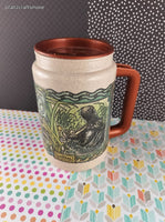 Vintage Walt Disney's Animal Kingdom Nile HippoPlastic Travel Coffee Mug w/Lid, Nice & Clean 5.5"