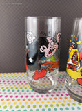 Vintage 1983 Smurfs Collector's Glass Tumblers Set/4, Like New