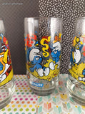 Vintage 1983 Smurfs Collector's Glass Tumblers Set/4, Like New