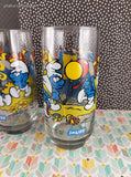Vintage 1983 Smurfs Collector's Glass Tumblers Set/4, Like New
