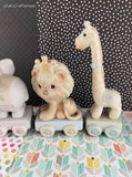 Vintage 1985 Precious Moments Baby Birthday Ceramic Pastel Animal Train 1 - 6