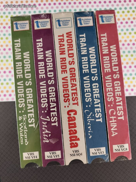 Vintage World's Greatest Train Ride Videos Set/5 VHS Tapes SEALED