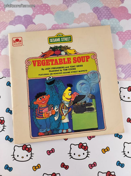 Vintage 1980 Sesame Street Vegetable Soup Golden Softcover