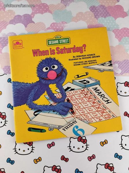 Vintage 1981 Sesame Street When is Saturday? Golden Softcover