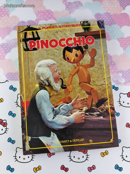 Vintage 1970 Pinocchio Grosset & Dunlap Puppet Board Book, Hardcover