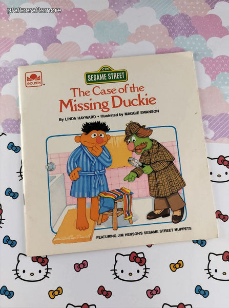Vintage 1988 Sesame Street The Case of the Missing Duckie Golden Softcover