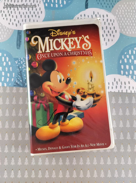 Vintage Walt Disney's Mickey's Once Upon a Christmas Clamshell VHS Tape, Great Shape