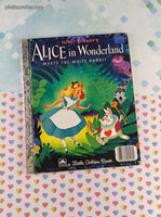 Vintage 1951 Little Golden Book: Walt Disney's Alice in Wonderland Meets the White Rabbit Hardcover