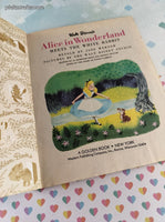 Vintage 1951 Little Golden Book: Walt Disney's Alice in Wonderland Meets the White Rabbit Hardcover