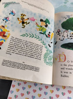 Vintage 1951 Little Golden Book: Walt Disney's Alice in Wonderland Meets the White Rabbit Hardcover