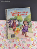 Vintage 1985 Little Golden Book: Amanda's First Day of School Hardcover