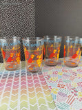Vintage 1971 Archie Comics Hot Dog Goes to School Small Glass Tumblers Set/4, Like New