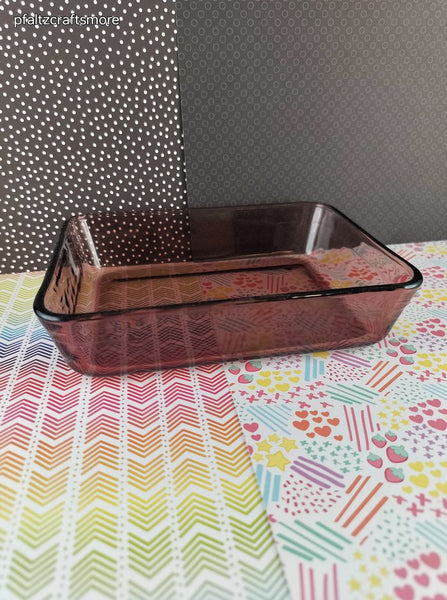 Vintage Pyrex Cranberry 3 Cup #7210 Small Rectangle Casserole Dish (No Lid), Like New