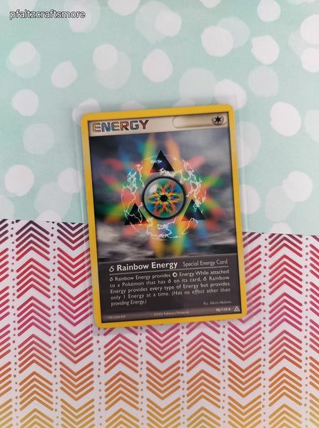 Vintage Uncommon - Rainbow Energy ex Holon Phantoms Non-Holo Pokemon Card 98/110 - LP
