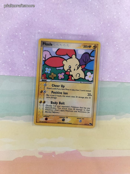 Vintage Rare - Plusle POP Series 3 Holographic Pokemon Card 5/17 - LP