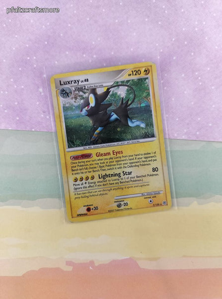 Vintage Rare - Luxray Diamond & Pearl Holographic w/Swirl Pokemon Card 7/130 - VG