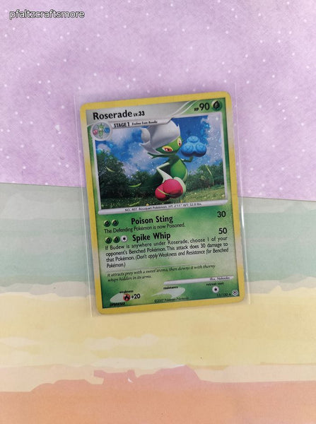 Vintage Rare - Roserade Diamond & Pearl Holographic w/Swirl Pokemon Card 13/130 - MP