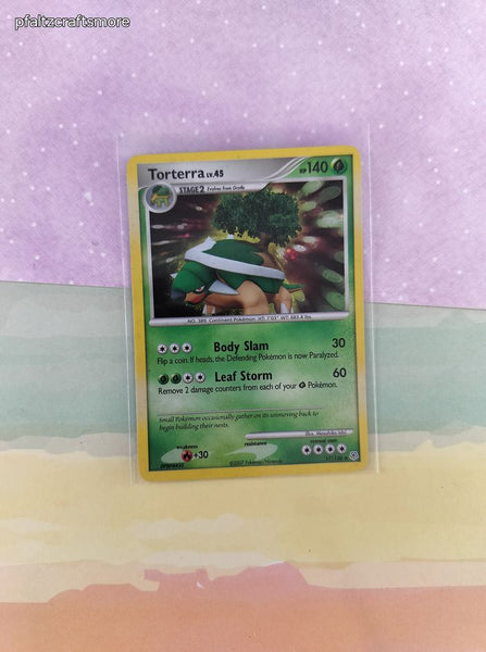 Vintage Rare - Torterra Diamond & Pearl Holographic Pokemon Card 17/130 - VG
