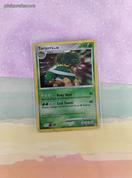 Vintage Rare - Torterra Diamond & Pearl Holographic Pokemon Card 17/130 - MP