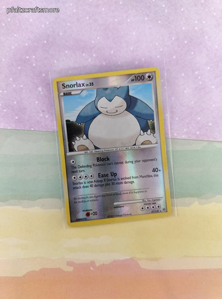 Vintage Rare - Snorlax Diamond & Pearl Reverse Holographic Pokemon Card 37/130 - LP