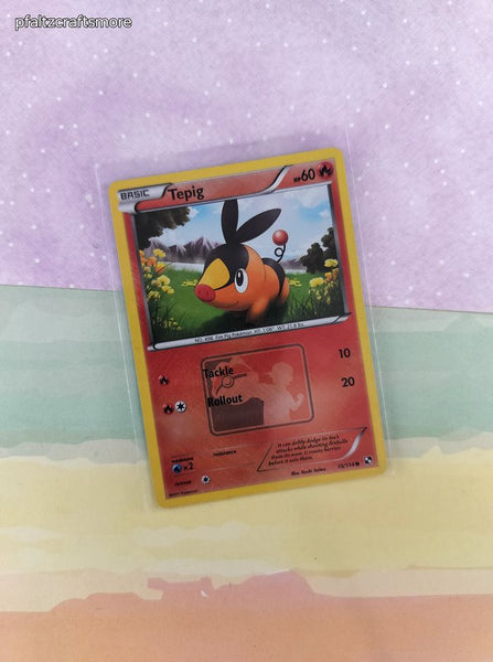 Pokemon TCG - Tepig Black & White Reverse Holographic Pokemon Card 15/114 - LP