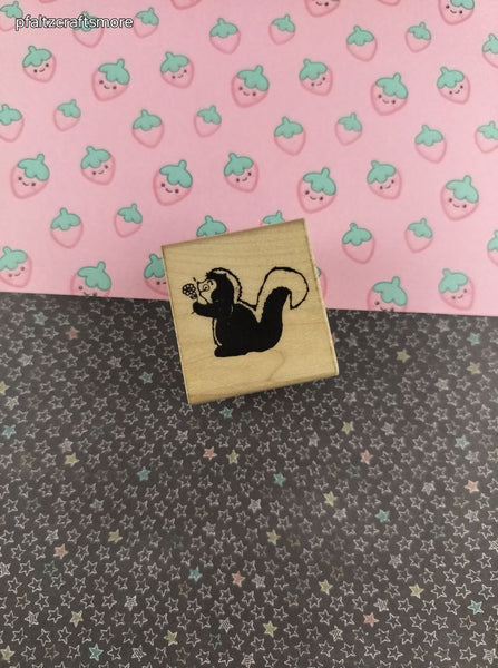 Vintage D.O.T.S. Skyler Skunk #E148 Wooden Block/Rubber Stamp