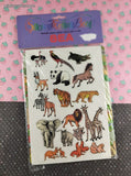 Vintage Sticker Activity Book Reusable Electro-Sticker Zoo Theme, NEW
