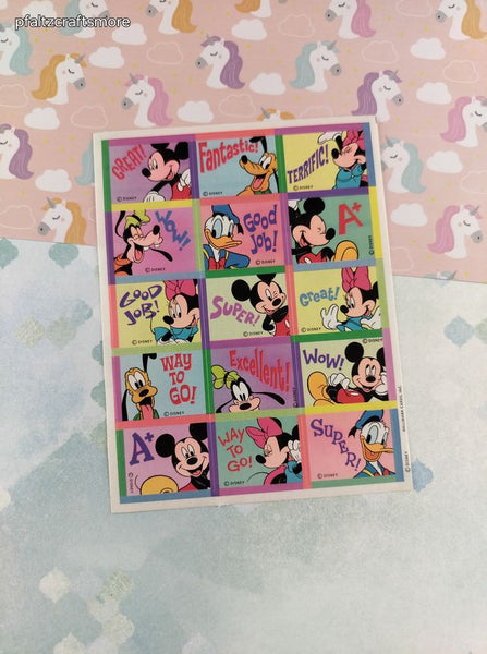 Vintage Hallmark Disney Mickey Mouse Goofy Full Sticker Sheet, Unused