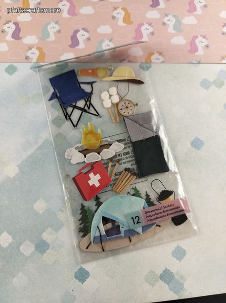 Jolee's Boutique Summer Camping 3-Dimensional Sticker Pack, New/Sealed