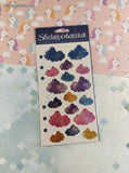 Vintage Stickopotamus "Rainbow Clouds" SHINY Binder Sticker Sheet, New & Sealed