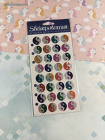 Vintage Stickopotamus "Rainbow Peace" SHINY Binder Sticker Sheet, New & Sealed