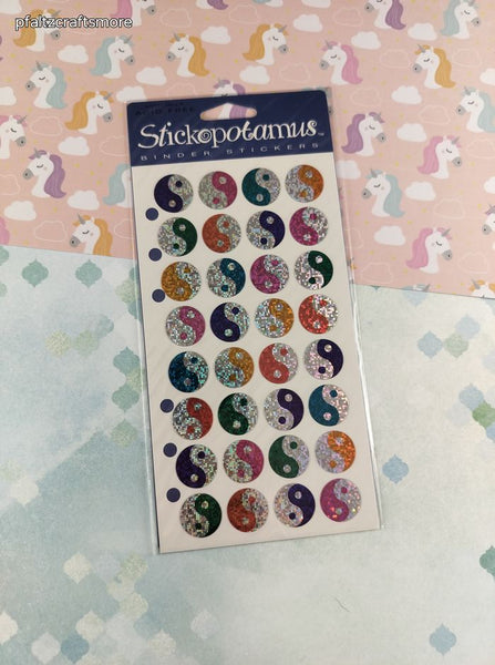 Vintage Stickopotamus "Rainbow Peace" SHINY Binder Sticker Sheet, New & Sealed