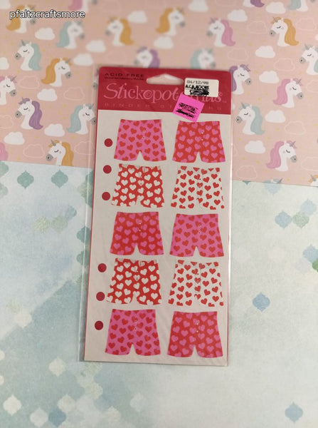 Vintage Stickopotamus Stickers, "Valentines Shorts", 1 Sheet New & Sealed