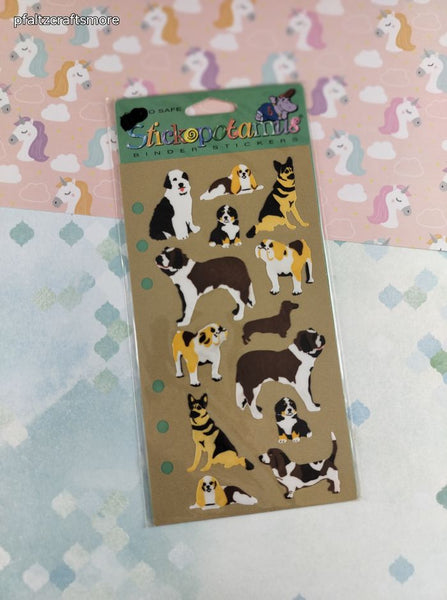 Vintage Stickopotamus Stickers, Fuzzy Dogs, 1 Sheet New & Sealed