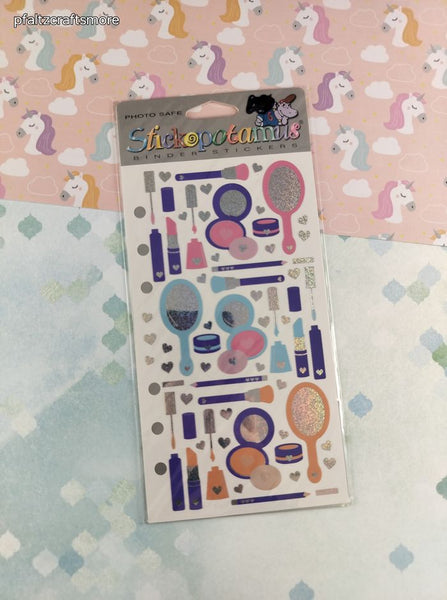Vintage Stickopotamus Stickers, Shimmer Shiny Makeup Beauty, 1 Sheet New & Sealed