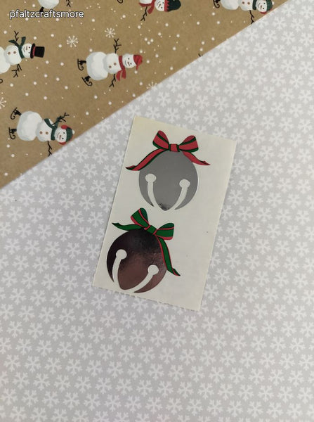 Vintage 1993 Mrs. Grossman's SHINY Christmas Bells Half Sticker Sheet, Unused