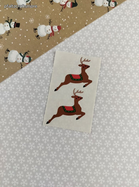 Vintage 1993 Mrs. Grossman's Christmas Reindeer Half Sticker Sheet, Unused